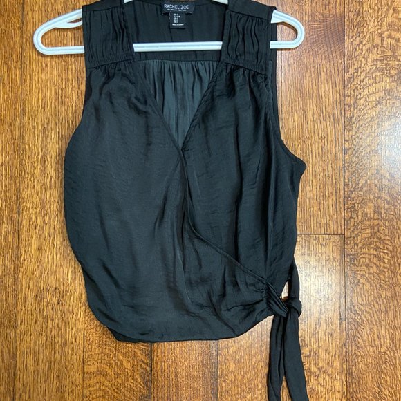 Black Satin Tank Top-- Rachael Zoe-- S - Picture 2 of 3